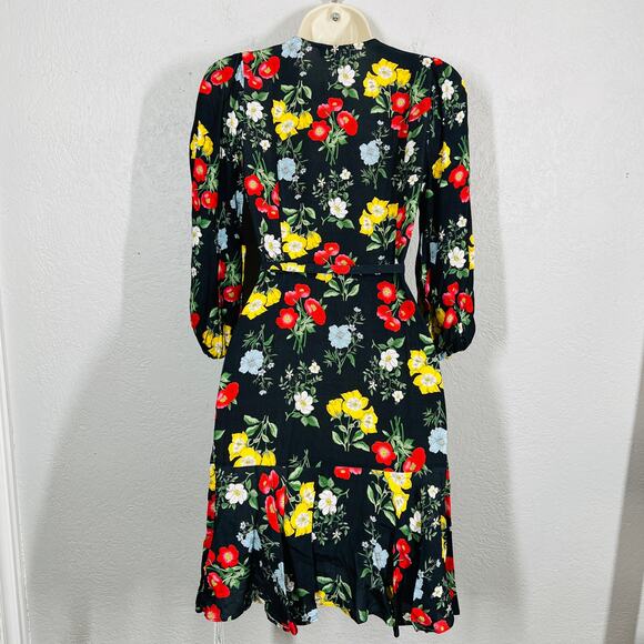 NEW! Yumi Kim Love Wins Floral Print V Neck Dress Knee - XXS - Picture 6 of 7